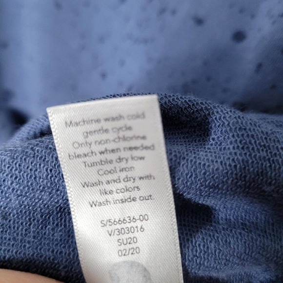Athleta Studio To Street Splatter Sweatshirt Size XXS blue Lyocell top Lounge - Picture 5 of 8